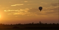 Hot-air balloon bypassing the flying field
