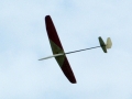 My plane in the air. Blaster fuselage and own-made SuperGee II wing and tail